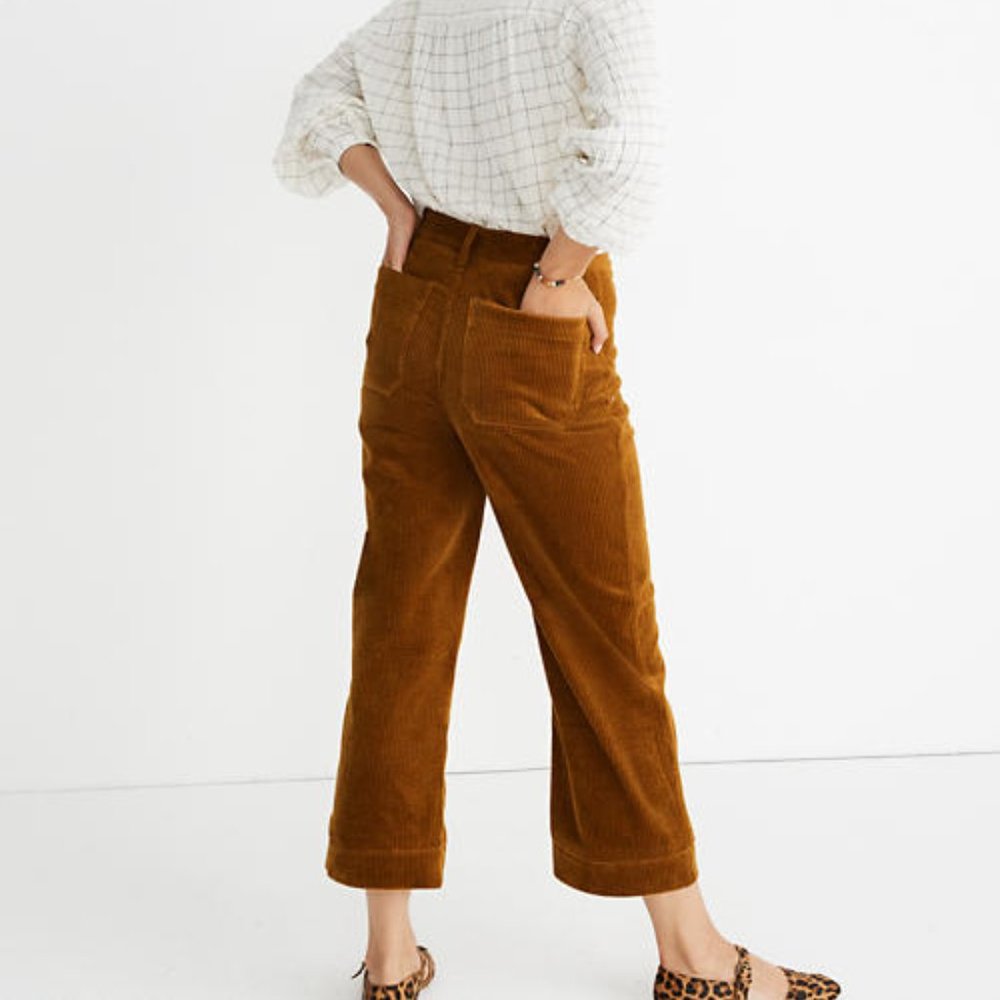 Petite Slim Emmett Wide-Leg Crop Pants: Corduroy Edition